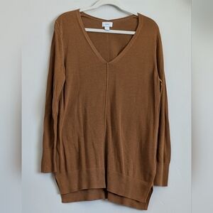 Old Navy Tan V-Neck Tunic Sweater